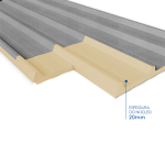 Isotelha Trapezoidal Térmica Sanduíche Cinza Claro com Forro Branco Neve – núcleo em PIR 30 mm