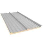 Isotelha Trapezoidal Térmica Sanduíche Cinza Claro com Forro Branco Neve – núcleo em PIR 30 mm