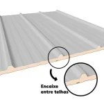 Telha Trapezoidal Confort Térmica Semi-Sanduíche Galvalume – núcleo em PIR 30 mm