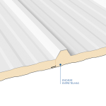 Isotelha Trapezoidal Térmica Sanduíche Branco Neve com Forro Amadeirado – núcleo em PIR 30 mm – 0,38MM X 0,50MM